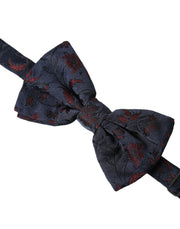 Blue Floral Brocade Adjustable Neck Men Bow Tie Dolce & Gabbana