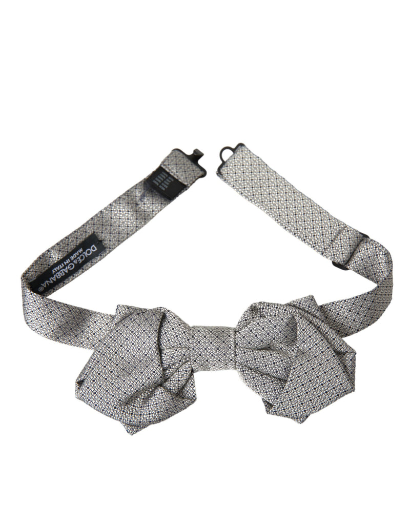 Gray Silk Adjustable Neck Men Bow Tie Dolce & Gabbana