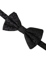 Black Brocade Silk Adjustable Neck Men Bow Tie Dolce & Gabbana