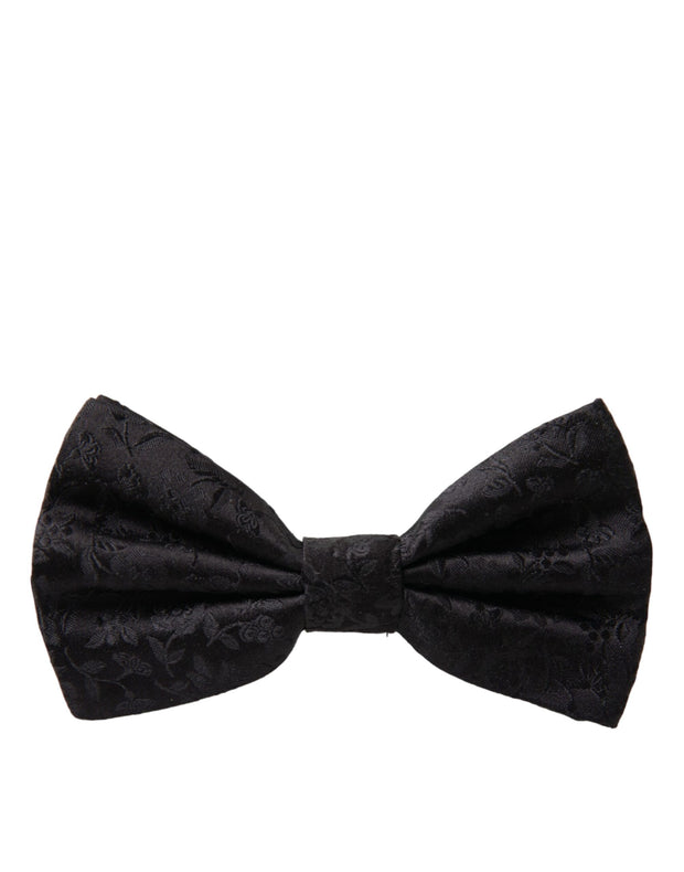 Black Brocade Silk Adjustable Neck Men Bow Tie Dolce & Gabbana