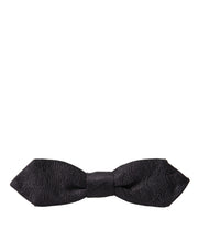 Black Brocade Silk Adjustable Neck Bow Tie Dolce & Gabbana