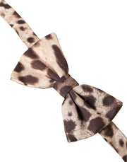 Brown Leopard Silk Adjustable Neck Men Bow Tie Dolce & Gabbana