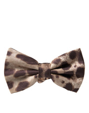 Brown Leopard Silk Adjustable Neck Men Bow Tie Dolce & Gabbana