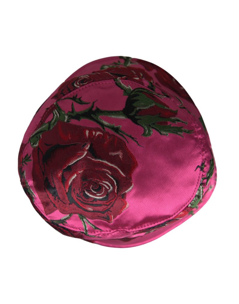 Pink Floral Cap Cotton Bucket Hat Men Dolce & Gabbana