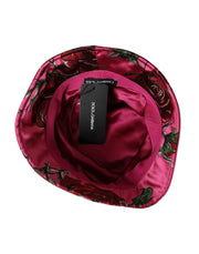 Pink Floral Cap Cotton Bucket Hat Men Dolce & Gabbana