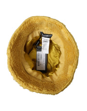 Yellow Fluffy Fleece Fur Bucket Hat Men Dolce & Gabbana