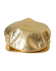 Metallic Gold Polyester Newsboy Hat Men Dolce & Gabbana