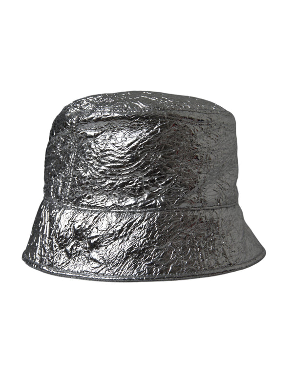 Metallic Silver Polyester Bucket Hat Men Dolce & Gabbana