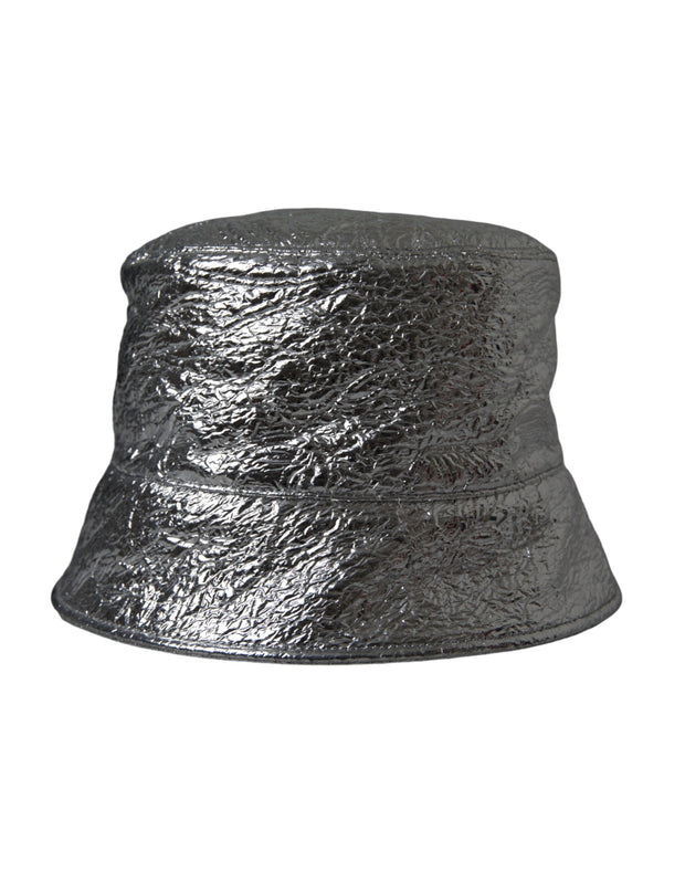 Metallic Silver Polyester Bucket Hat Men Dolce & Gabbana