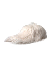 Off White Faux Fur Baseball Hat Men Dolce & Gabbana