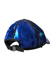 Royal Blue Sequin Baseball Hat Men Dolce & Gabbana