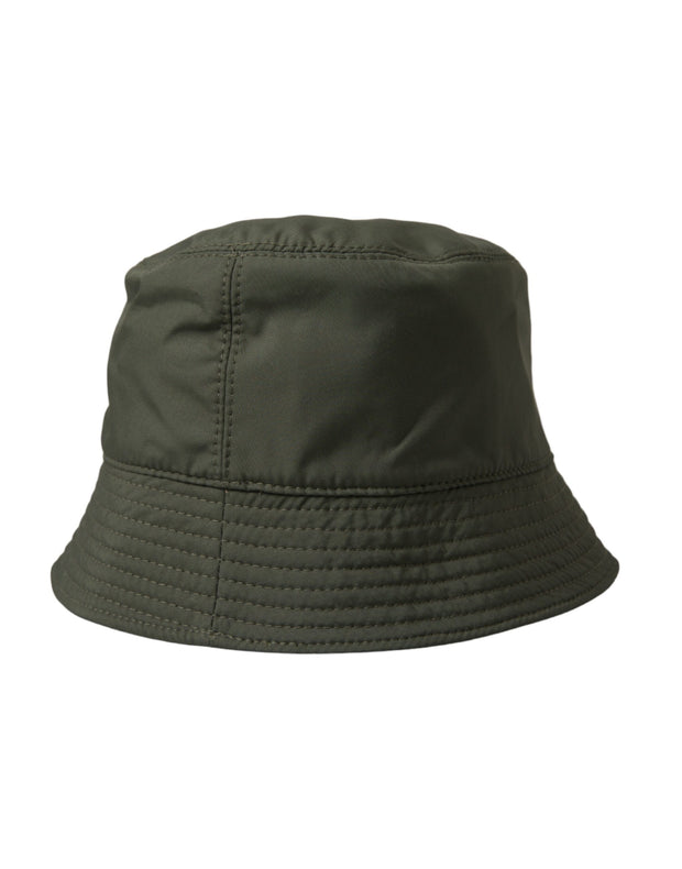 Army Green Polyester Cap Bucket Hat Men Dolce & Gabbana