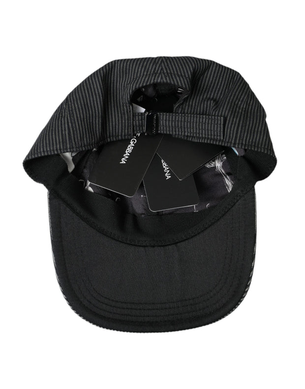 Black Cotton Embellished Baseball Hat Men Dolce & Gabbana