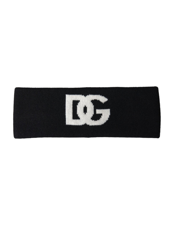 Black DG Cashmere Knitted Head Band Hat Men Dolce & Gabbana