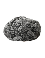 Black Silver Floral Jacquard Newsboy Hat Men Dolce & Gabbana