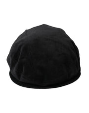 Black Corduroy Crown Newsboy Hat Men Dolce & Gabbana