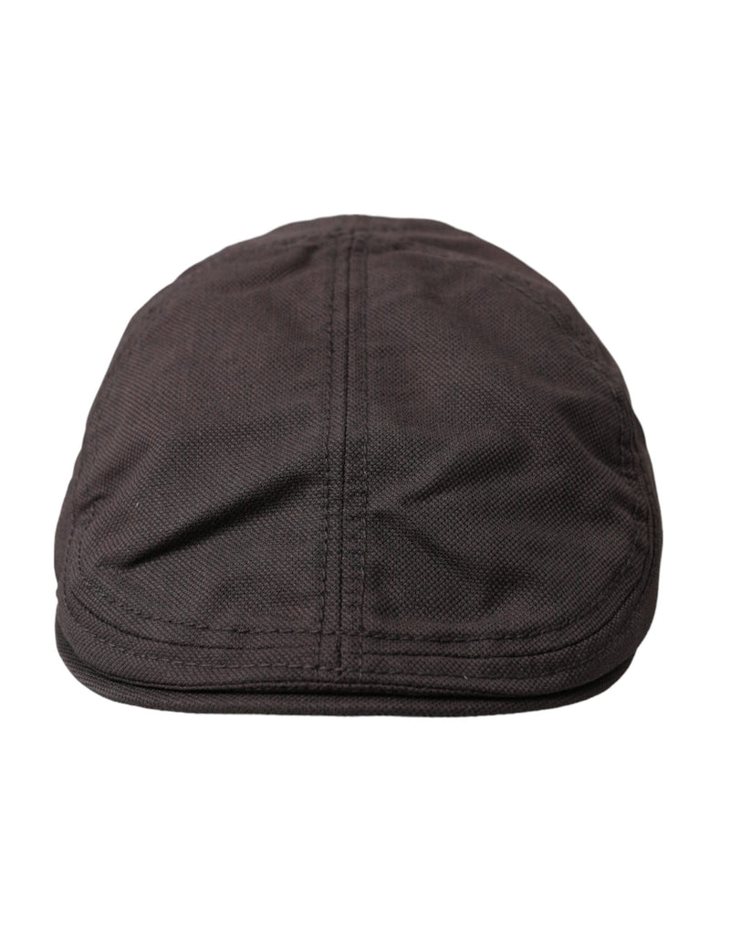 Brown Nylon Cloth Newsboy Hat Men Dolce & Gabbana