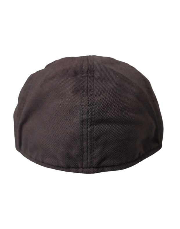 Brown Nylon Cloth Newsboy Hat Men Dolce & Gabbana