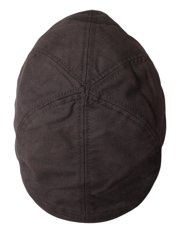 Brown Nylon Cloth Newsboy Hat Men Dolce & Gabbana