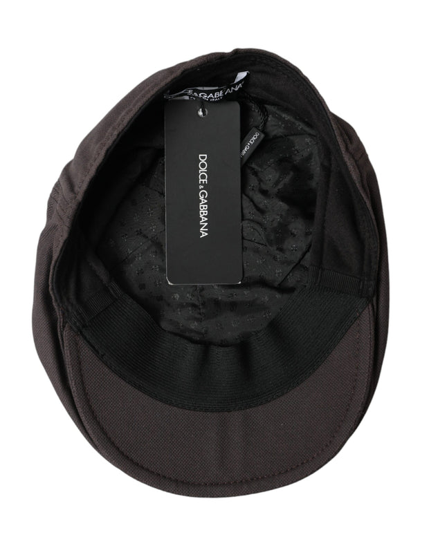 Brown Nylon Cloth Newsboy Hat Men Dolce & Gabbana