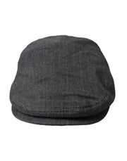 Gray Herringbone Crown Newsboy Hat Men Dolce & Gabbana