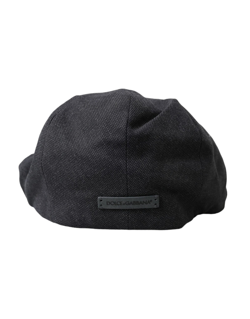 Gray Cotton Cloth Newsboy Hat Men Dolce & Gabbana