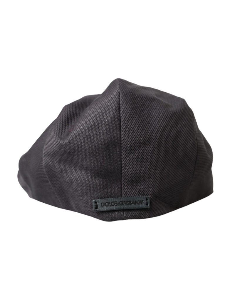 Gray Cotton Cloth Newsboy Hat Men Dolce & Gabbana