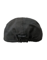 Dark Gray Nylon Cloth Newsboy Hat Men Dolce & Gabbana