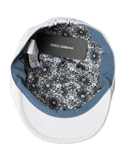 White Cotton Cloth Newsboy Hat Men Dolce & Gabbana