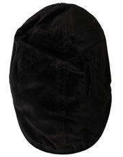 Black Crown Cotton Newsboy Hat Men Dolce & Gabbana