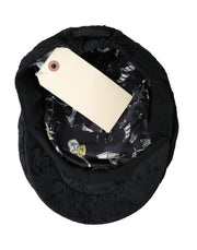 Black Floral Brocade Newsboy Hat Men Dolce & Gabbana