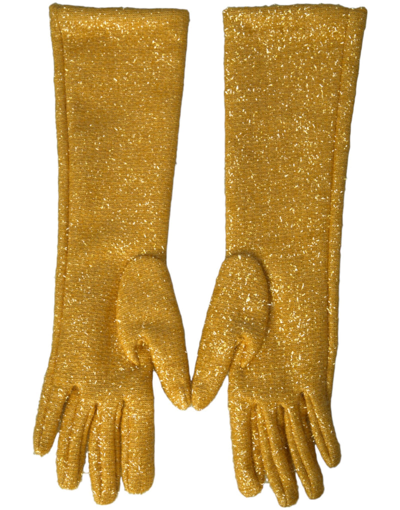 Gold Lurex Fantasia Mid Arm Length Gloves Dolce & Gabbana