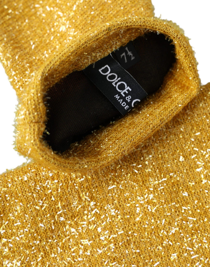 Gold Lurex Fantasia Mid Arm Length Gloves Dolce & Gabbana