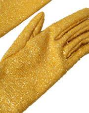 Gold Lurex Fantasia Mid Arm Length Gloves Dolce & Gabbana