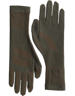 Brown Cotton Stretch Wrist Length Gloves Dolce & Gabbana