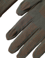 Brown Cotton Stretch Wrist Length Gloves Dolce & Gabbana