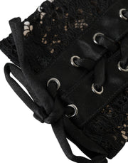 Black Taormina Lace Elbow Length Gloves Dolce & Gabbana