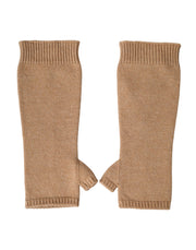 Brown Cashmere Knitted Finger Less Gloves Dolce & Gabbana