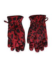 Red Leopard Logo Wrist Length Gloves Dolce & Gabbana