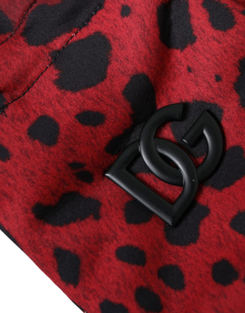 Red Leopard Logo Wrist Length Gloves Dolce & Gabbana