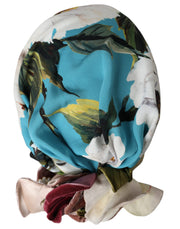 Blue Floral Motif Turban Head Hat Women Dolce & Gabbana