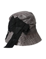 Black Gray Patterned Leather Bucket Hat Dolce & Gabbana