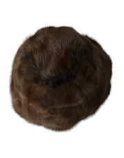 Brown Weasel Fur Womens Cashmere Hat Beanie Dolce & Gabbana