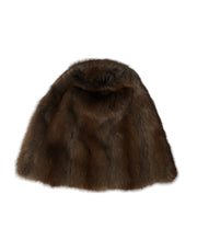 Brown Weasel Fur Womens Cashmere Hat Beanie Dolce & Gabbana