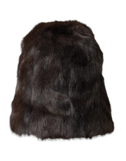 Brown Weasel Fur Womens Cashmere Hat Beanie Dolce & Gabbana