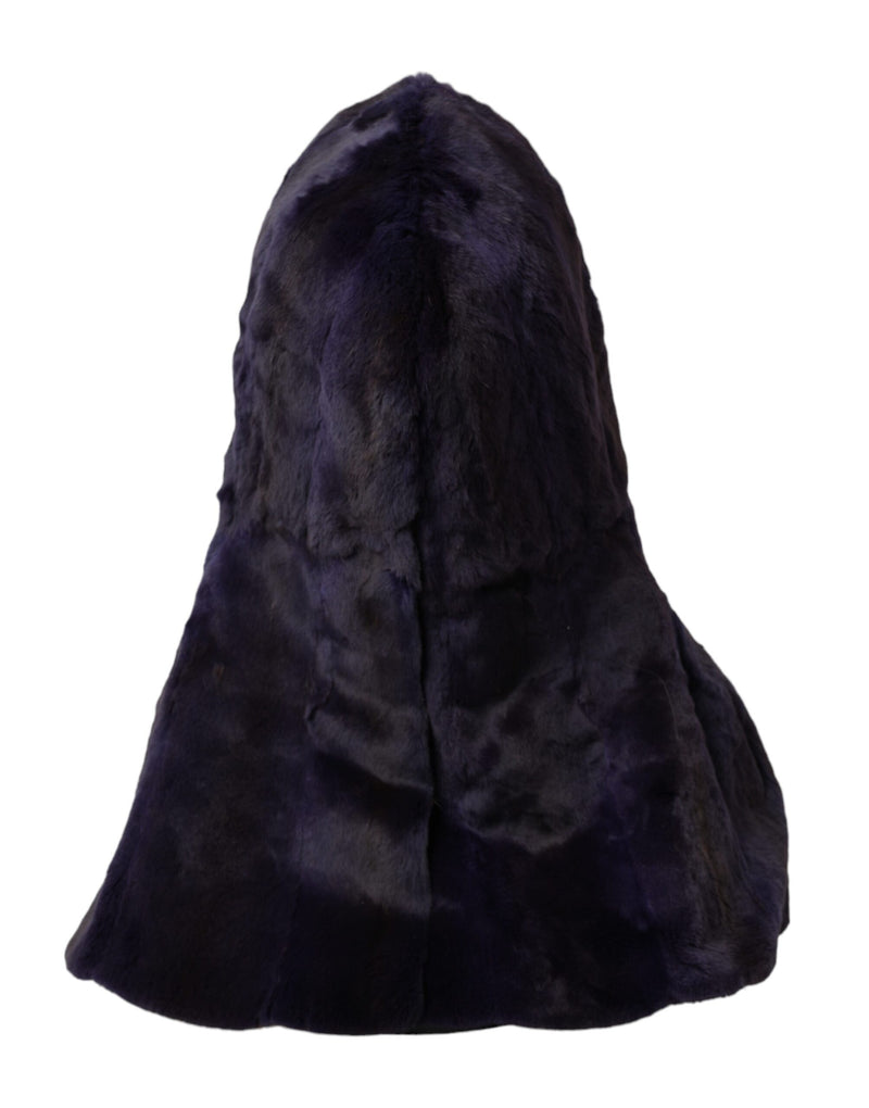 Black Weasel Fur Whole Head Wrap Hat Dolce & Gabbana