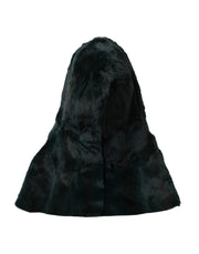 Black Weasel Fur Whole Head Wrap Hat Dolce & Gabbana