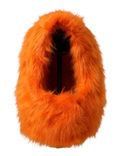 Orange Faux Fur Whole Head Wrap Hat Dolce & Gabbana