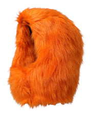 Orange Faux Fur Whole Head Wrap Hat Dolce & Gabbana