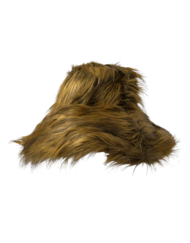 Brown Modacrylic Faux Fur Bucket Hat Dolce & Gabbana